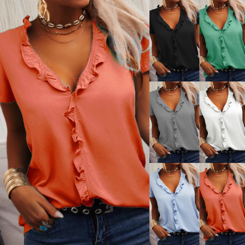 Solid color best sale shirts women's