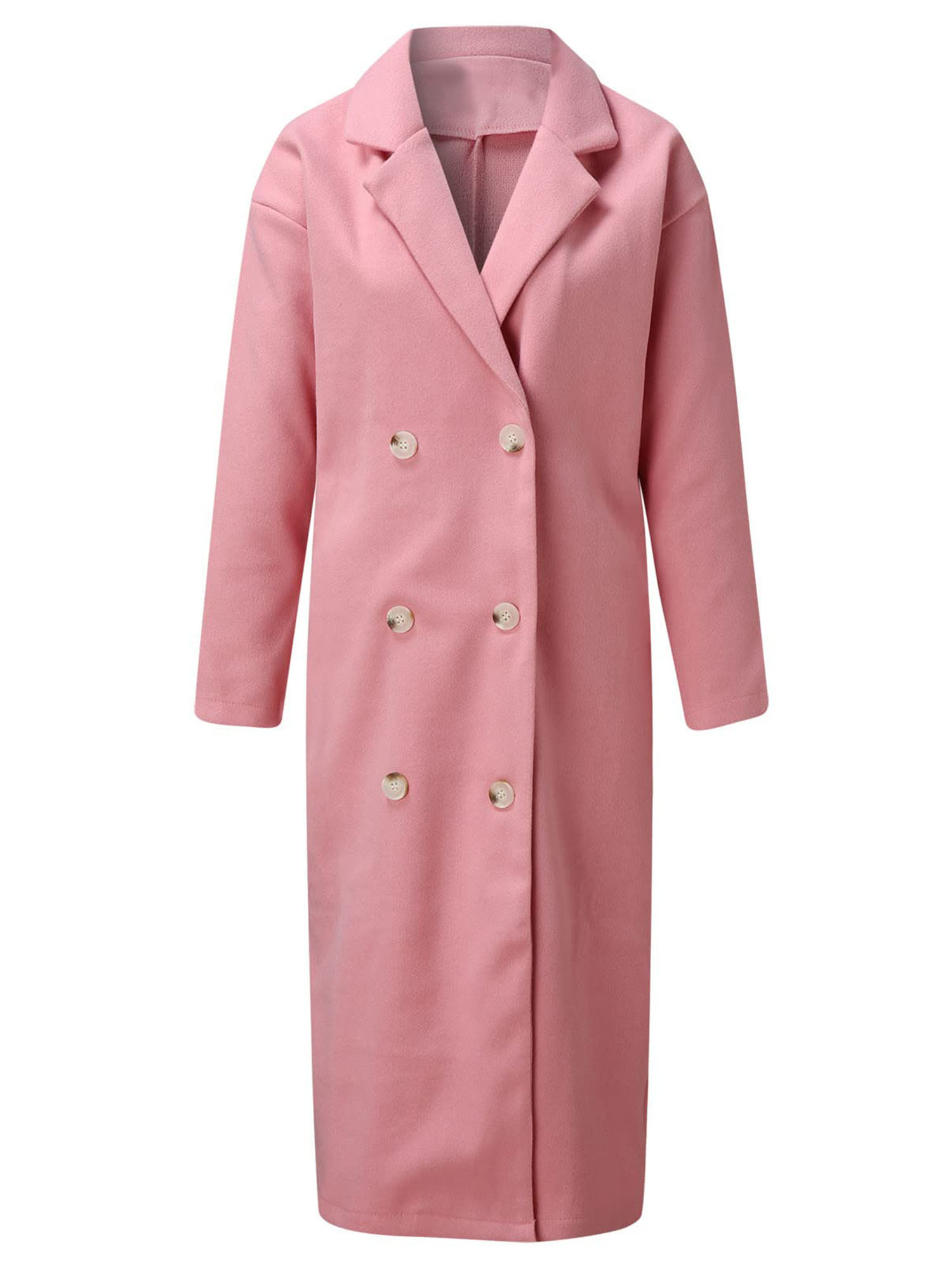 thumbnail image 1 of Abrigo de invierno para mujer con doble botonadura de mezcla de lana Peacoat, 1 of 3