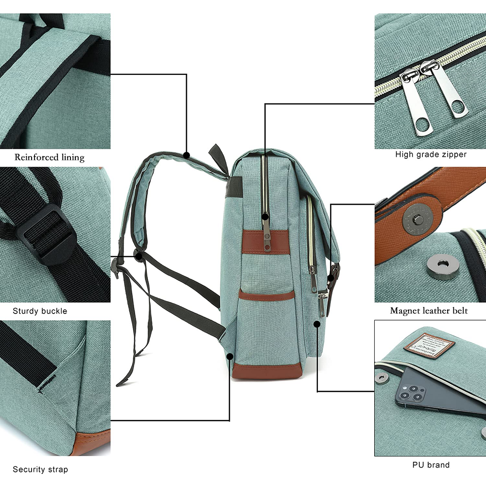 thumbnail image 4 of Mochila para ordenador portátil UKAP para mujeres y hombres, mochila escolar universitaria, mochila para ordenador, mochila con puerto de carga USB, 4 of 8