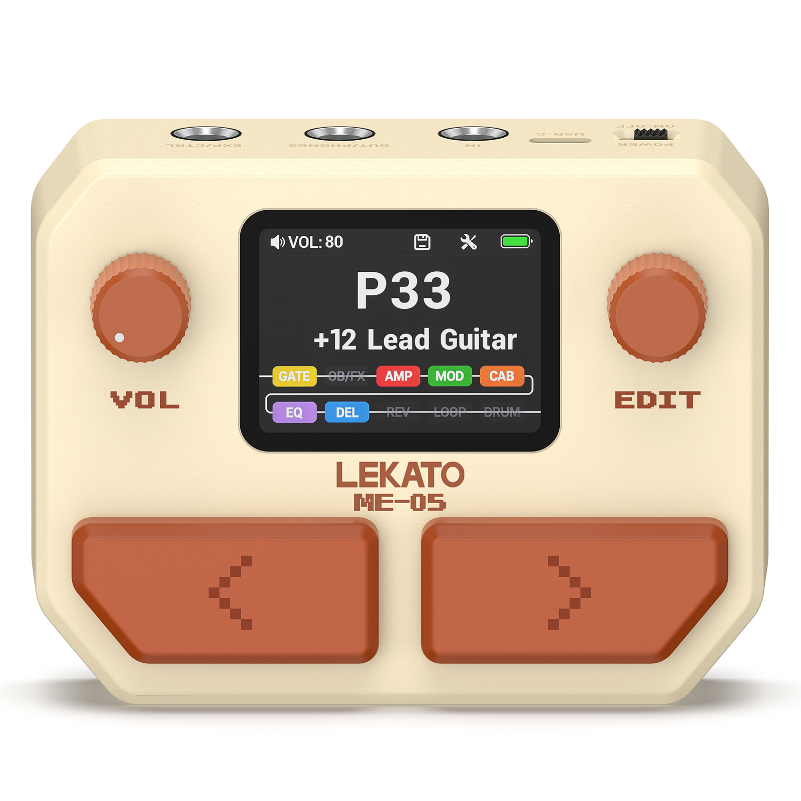 LEKATO ME-05 Pocket Multi-Effects Looper 100 Drum Rhythms 10