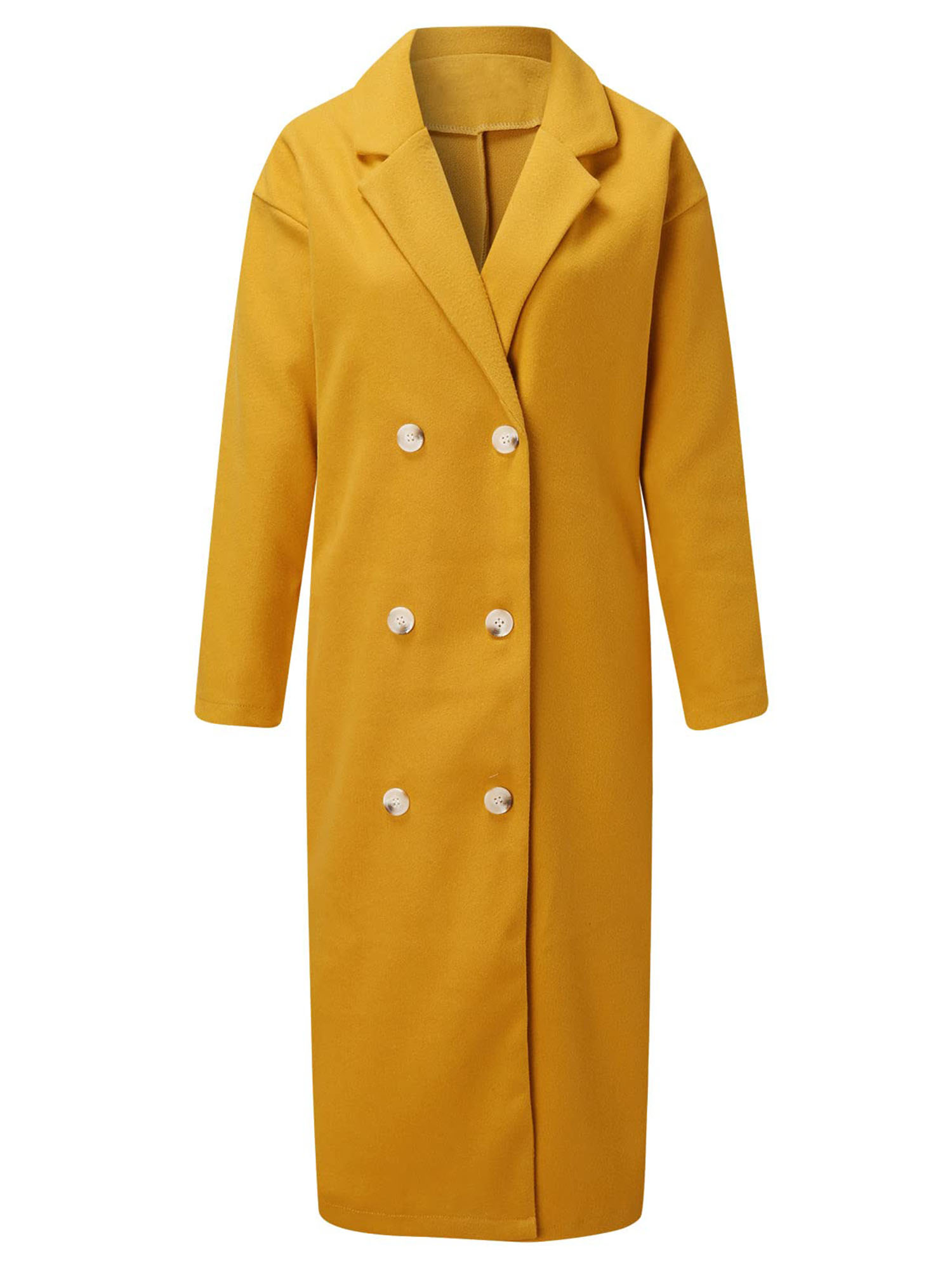 thumbnail image 1 of Abrigo de invierno para mujer con doble botonadura de mezcla de lana Peacoat, 1 of 3