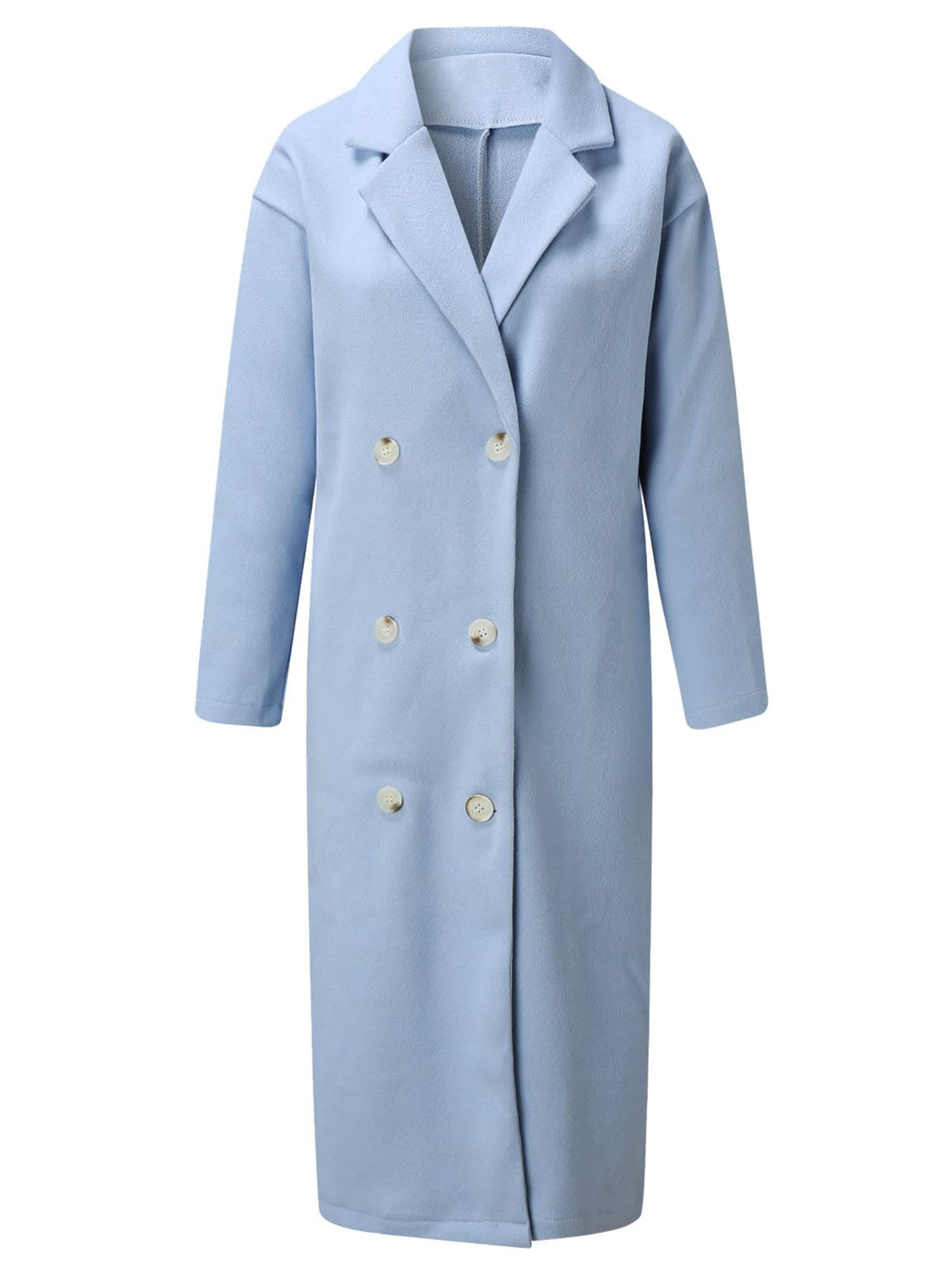 thumbnail image 1 of Abrigo de invierno para mujer con doble botonadura de mezcla de lana Peacoat, 1 of 3