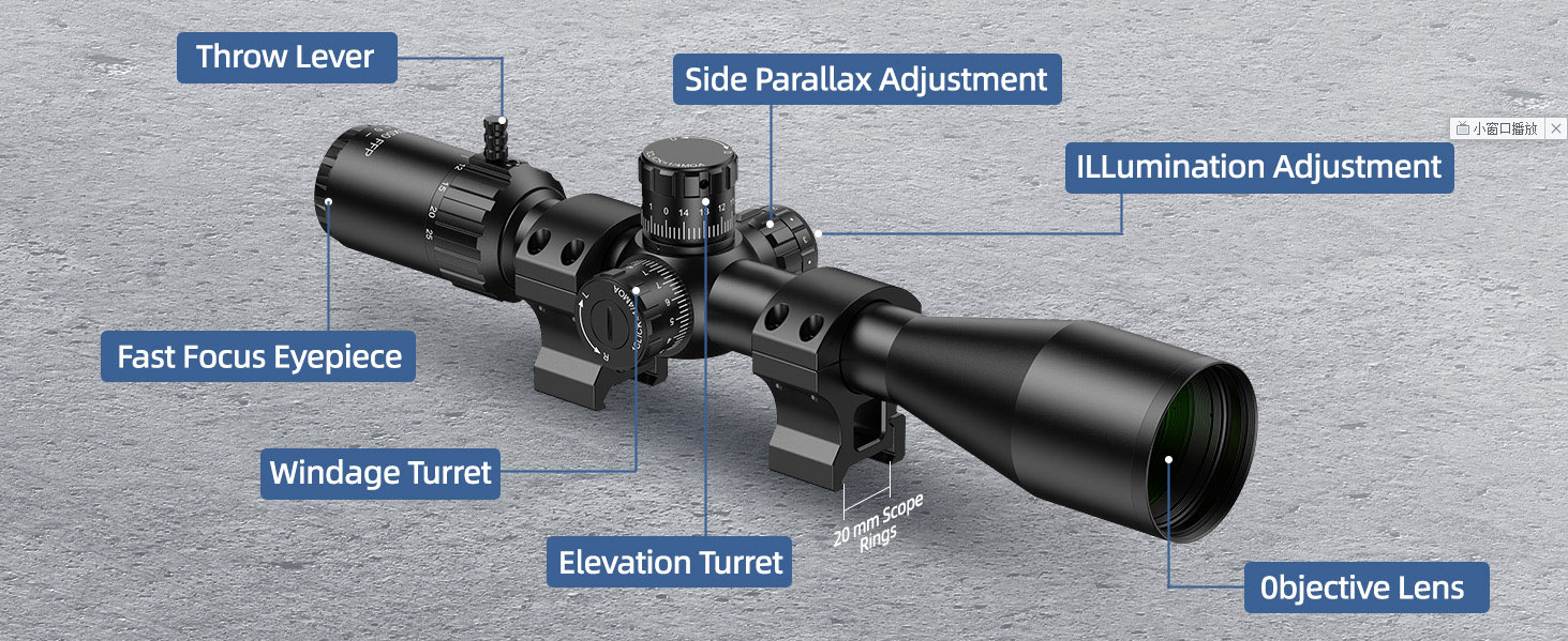 5-25x50 Optical FFP Rifle Scope R-illuminated MOA Reticle For Long